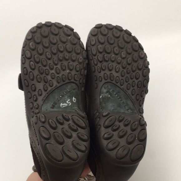 Merrell Plaza Bandeau suede Mary Jane Slip On Wedge Chocolate  Womens Size 7 - Picture 9 of 17
